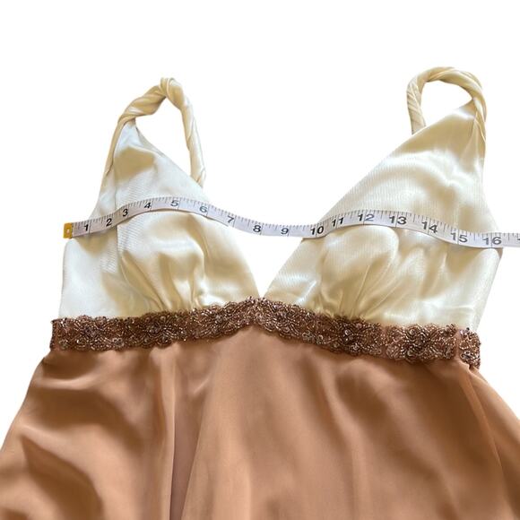 ABS Allen Schwartz Size 4 Satin & Chiffon Special Occasion Dress Beaded Party - Picture 13 of 15